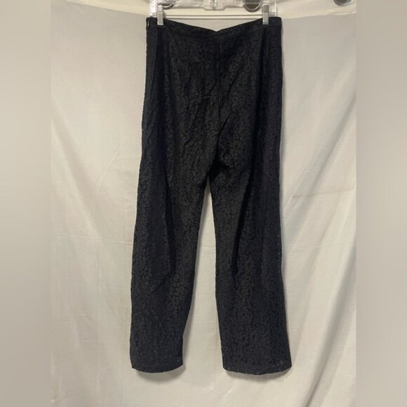 NWT Black Lace Wide Leg Pants Size 10 - Picture 4 of 4